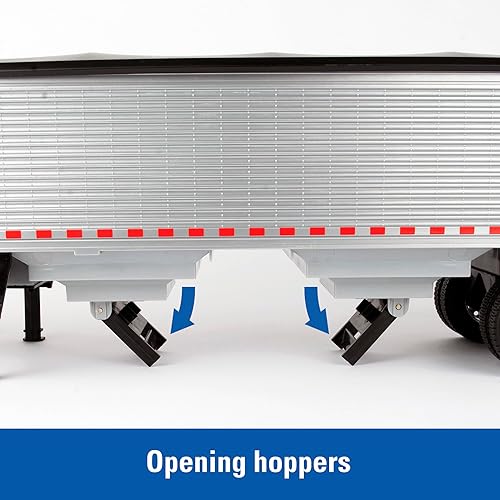 Miniatura 4 de Big Farm Peterbilt Model 367 - Juguete semirremolque a escala 1:16, incluye remolque de grano, juguetes de construcción, metal fundido a presión y