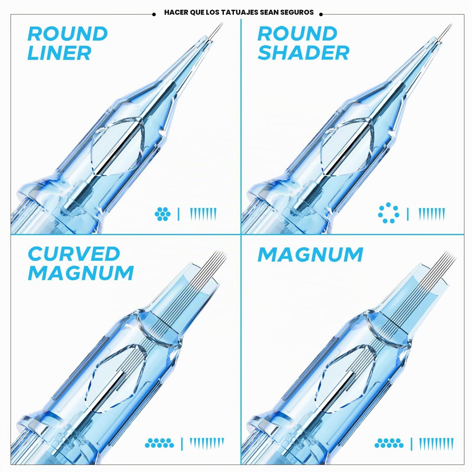 EMALLA ELIOT 20pcs 0803RLL Agujas de Tatuar #08 3RLL Round Liner Cartuchos Tattoo Cartridge Needles para Maquina de Tatuar