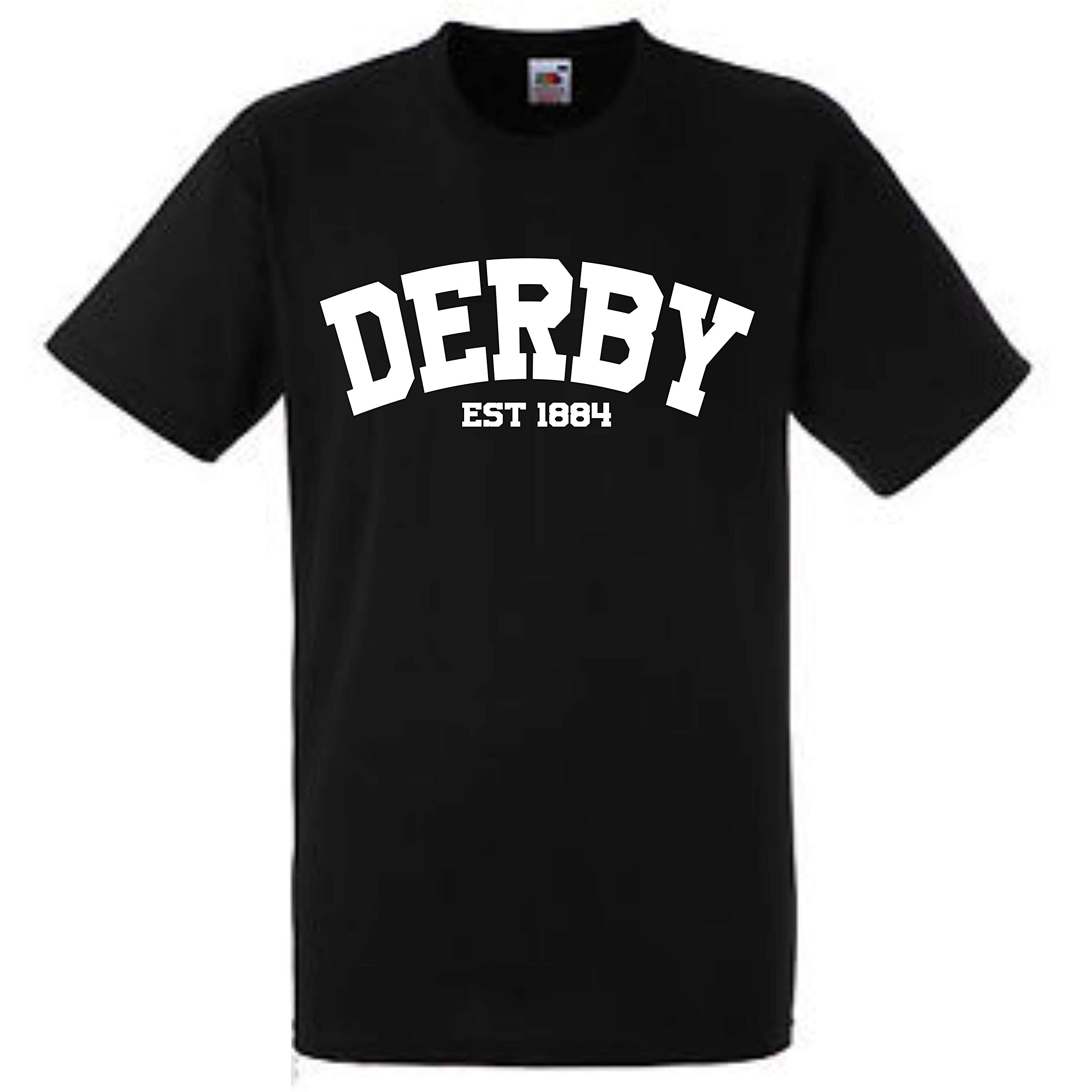 All About The Print Derby Established in 1884 Premium T Shirt Gift Large v Black