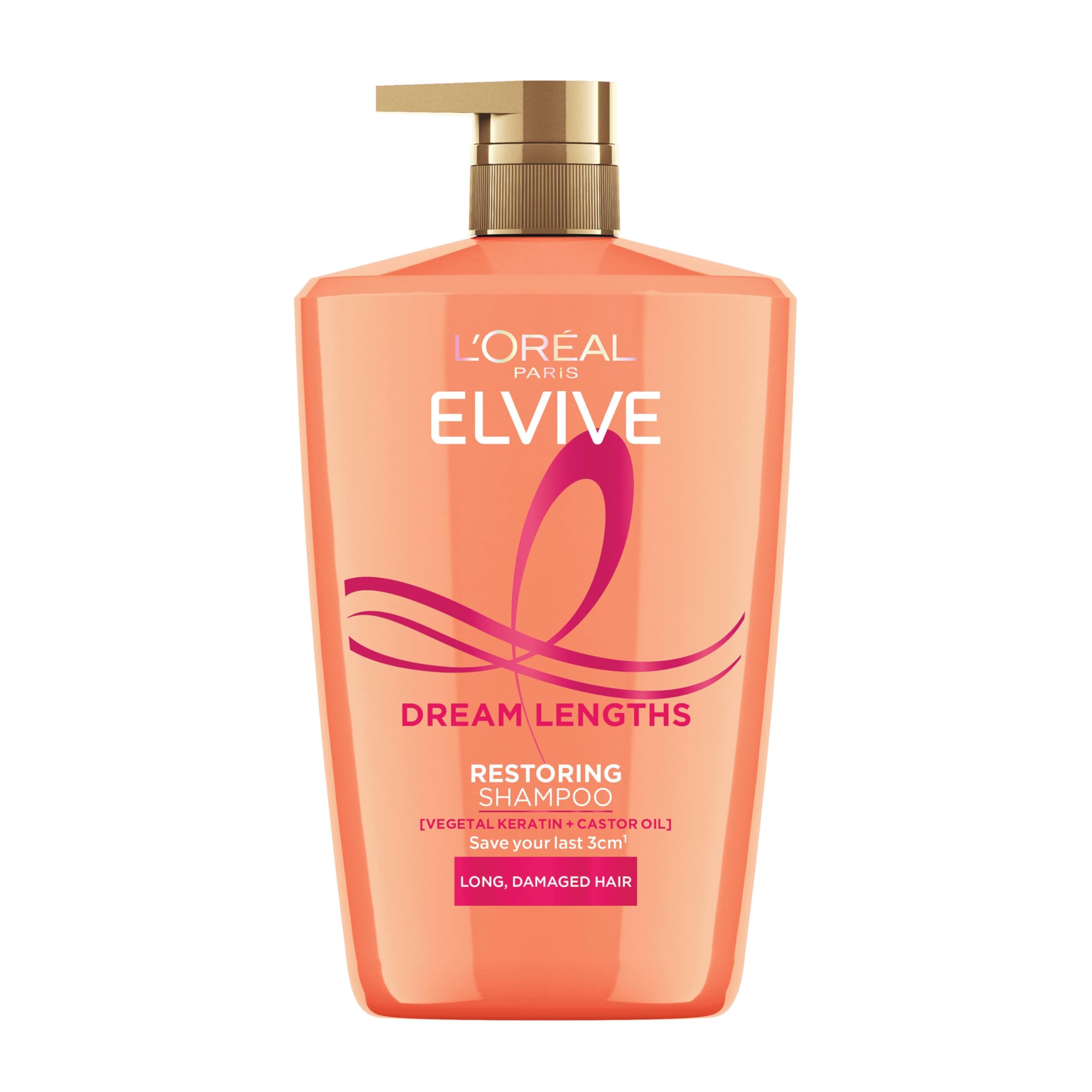 L'Oréal Paris Elvive Dream Lengths Restoring Shampoo, with Vegetal Keratin & ...