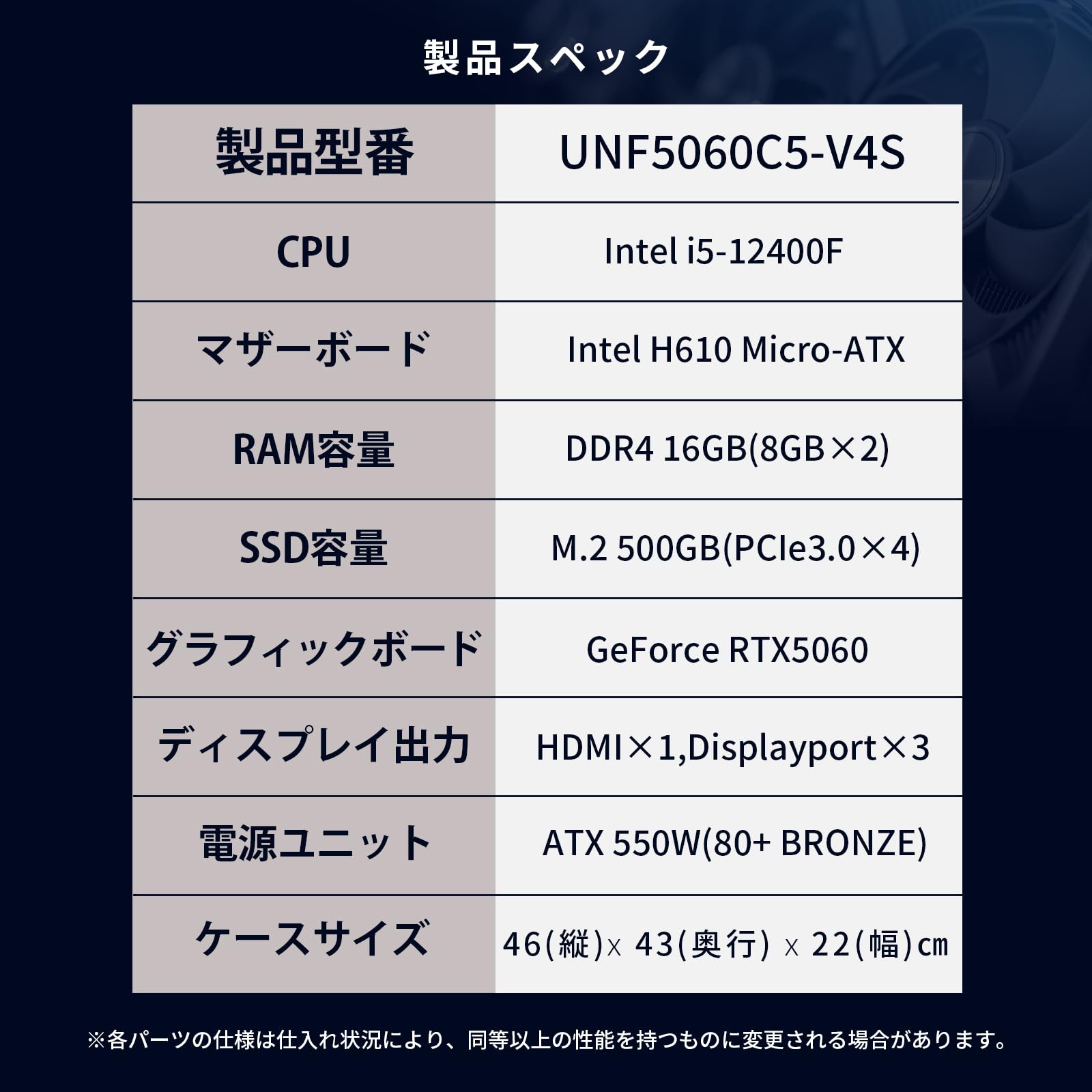 ゲーミングPC i5-12400 GTX1650 メモリ16GB SSD500 楽天市場】core i5 12400（メモリ容量16GB）の通販