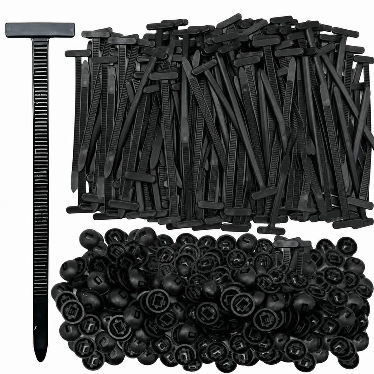 Self-Locking Cable Ties Buckle Auto Parts Fastener Nylon Universal Cable Ties Multi-Purpose Mounting Tools for Vehicles-50set- (100pcs)