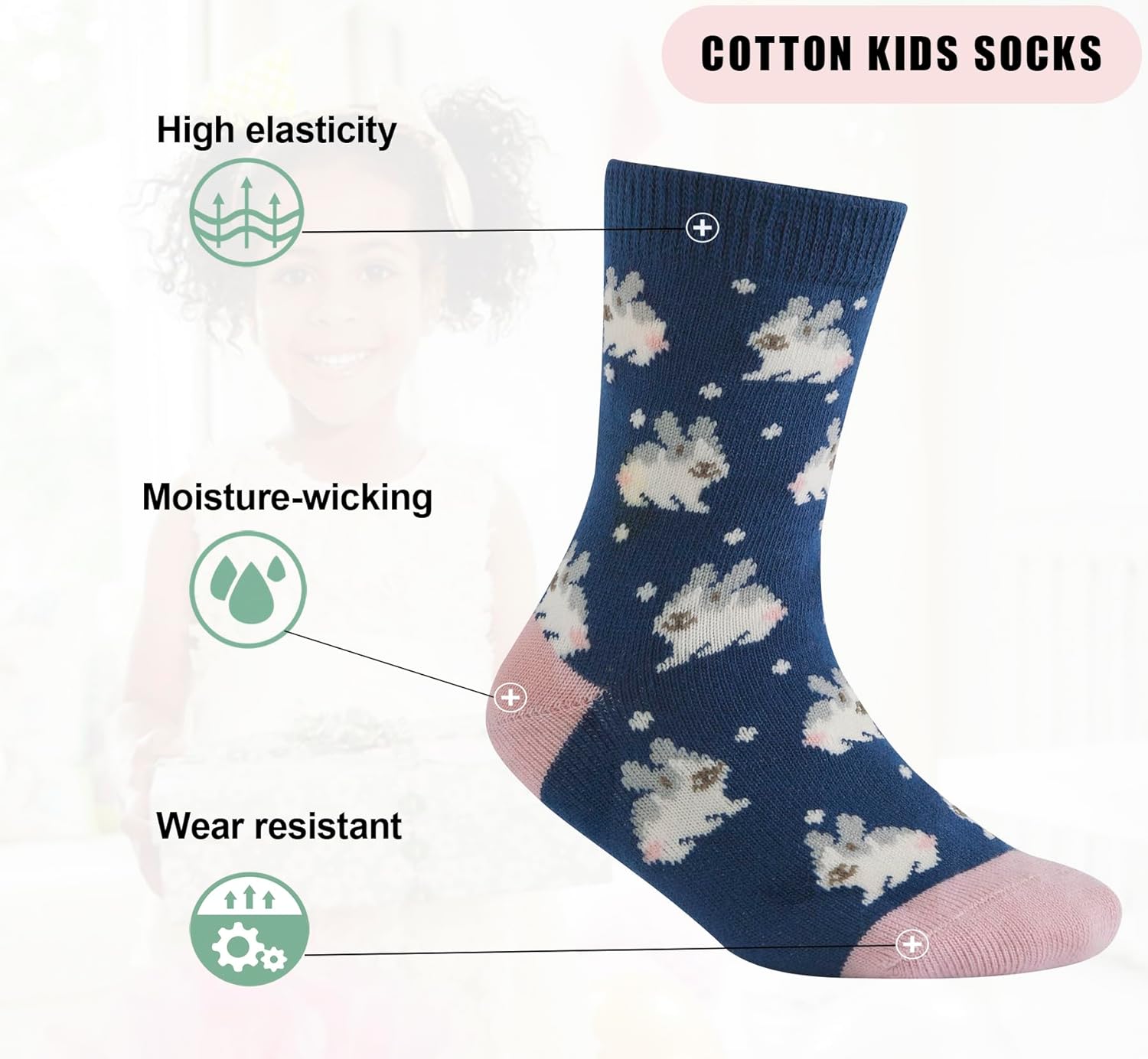 CHUNG Toddler Little Girls Crew Socks Cotton Colorful Sports Casual Daily Fun Cute Animal Pupil Students School Back - Image 4