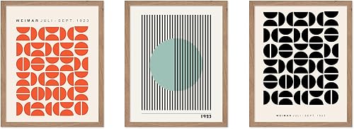 Miniatura 70 de Poster Master Juego de 3 pósteres Bauhaus - Imprimir geométrico - Arte de puntos de colores - Arte de formas geométricas - Regalo para hombres y