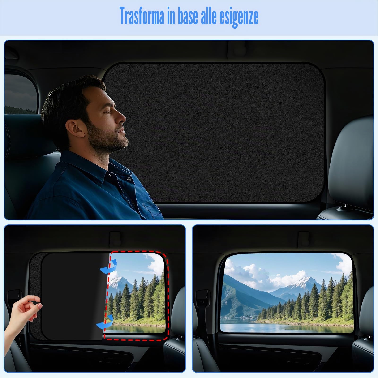 ZATOOTO Tendine Parasole Auto Bambini Magnetico con Protezione UV, Protegge Sedile Posteriore Bambini, Fornisce Privacy, 2 Pezzi, 80 * 50cm