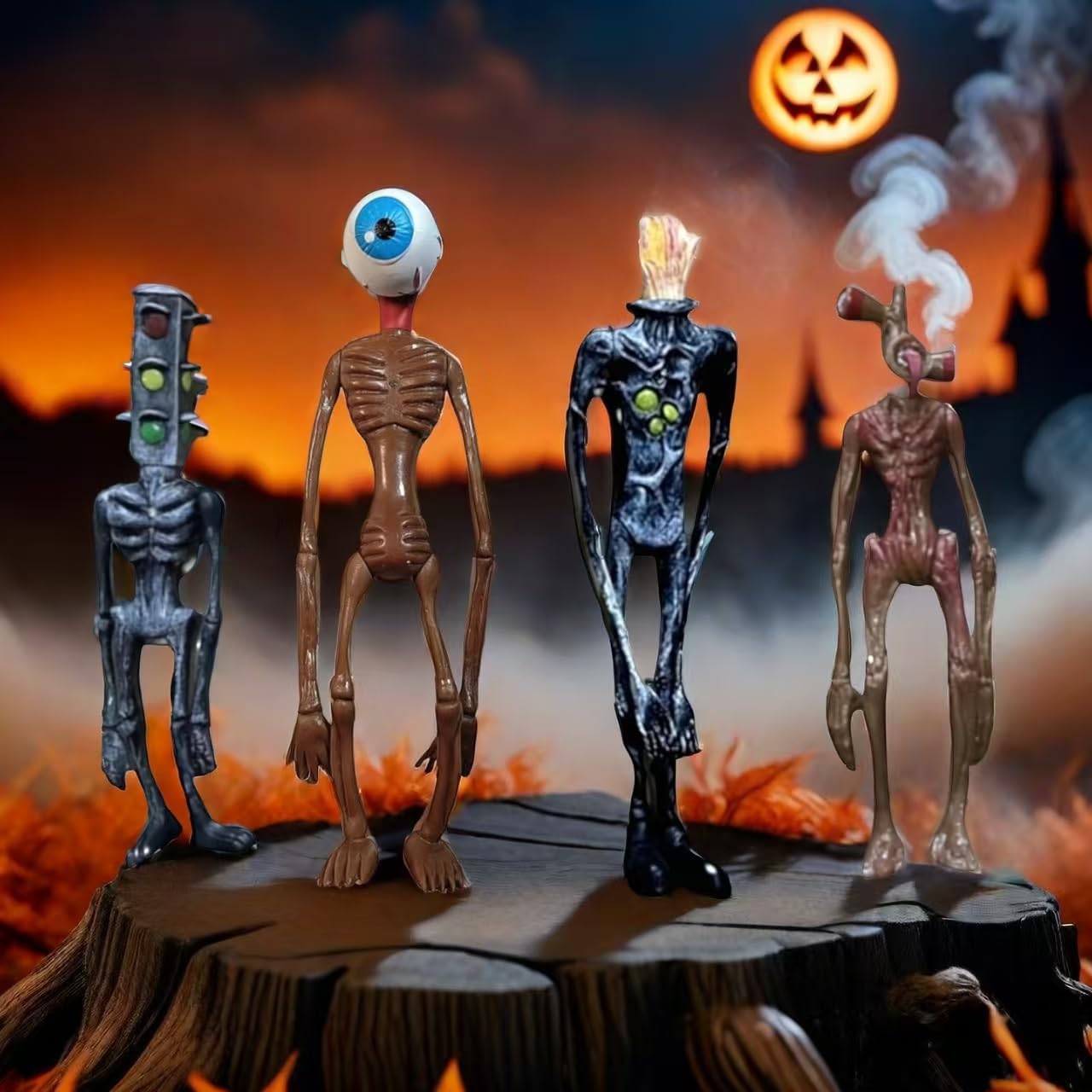 4 PCS Siren Head Toys Action Figure Horror Model Doll Gift for Kids Birthday Halloween Christmas Party Toys (Series C)