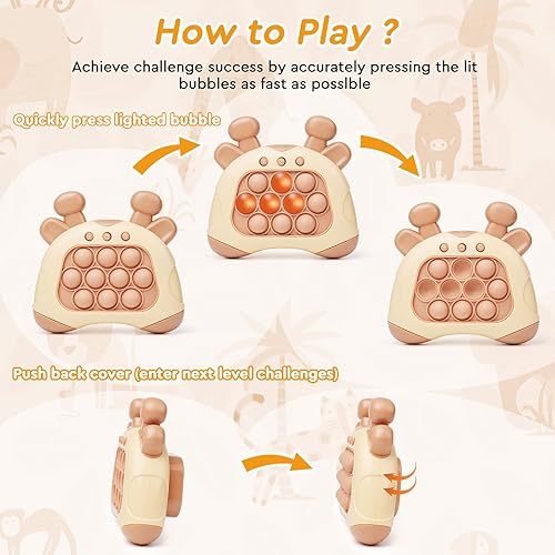 Miniatura 5 de Juego de luz para reventar, juguetes de mano para niños de 6 a 12 años, juguetes sensoriales de presionar con juegos de memoria, juego de