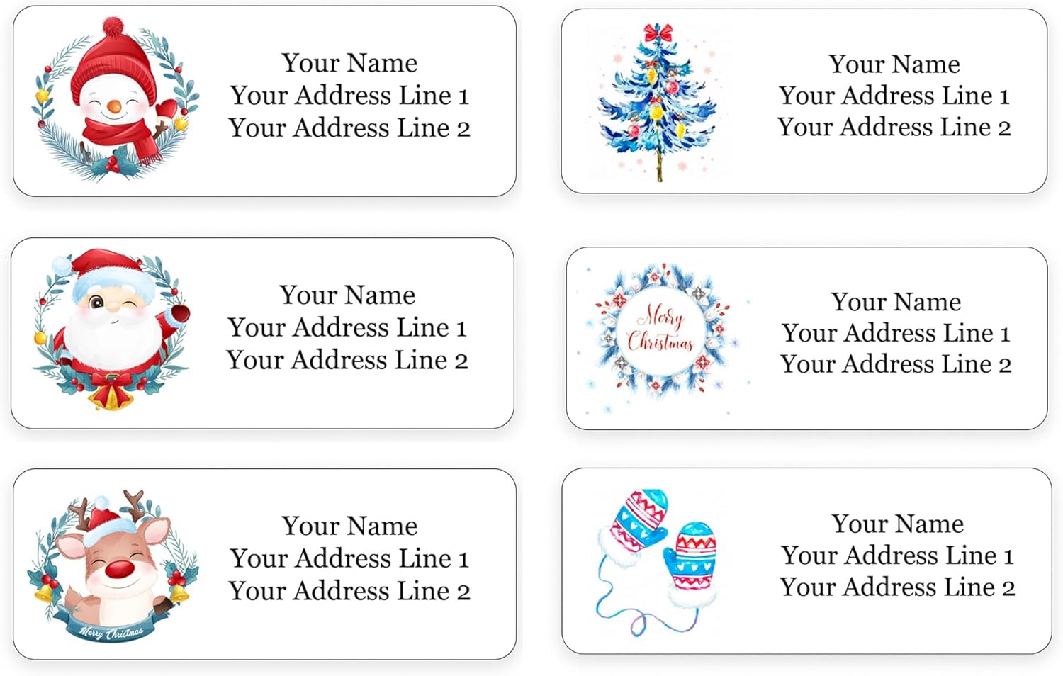 Personalized Return Address Labels for The Holiday Season - Great for Holiday Cards - Christmas Card Address Labels - 1.25" Envelope Seals Included - Made in The U.S.A. (240 Labels)
