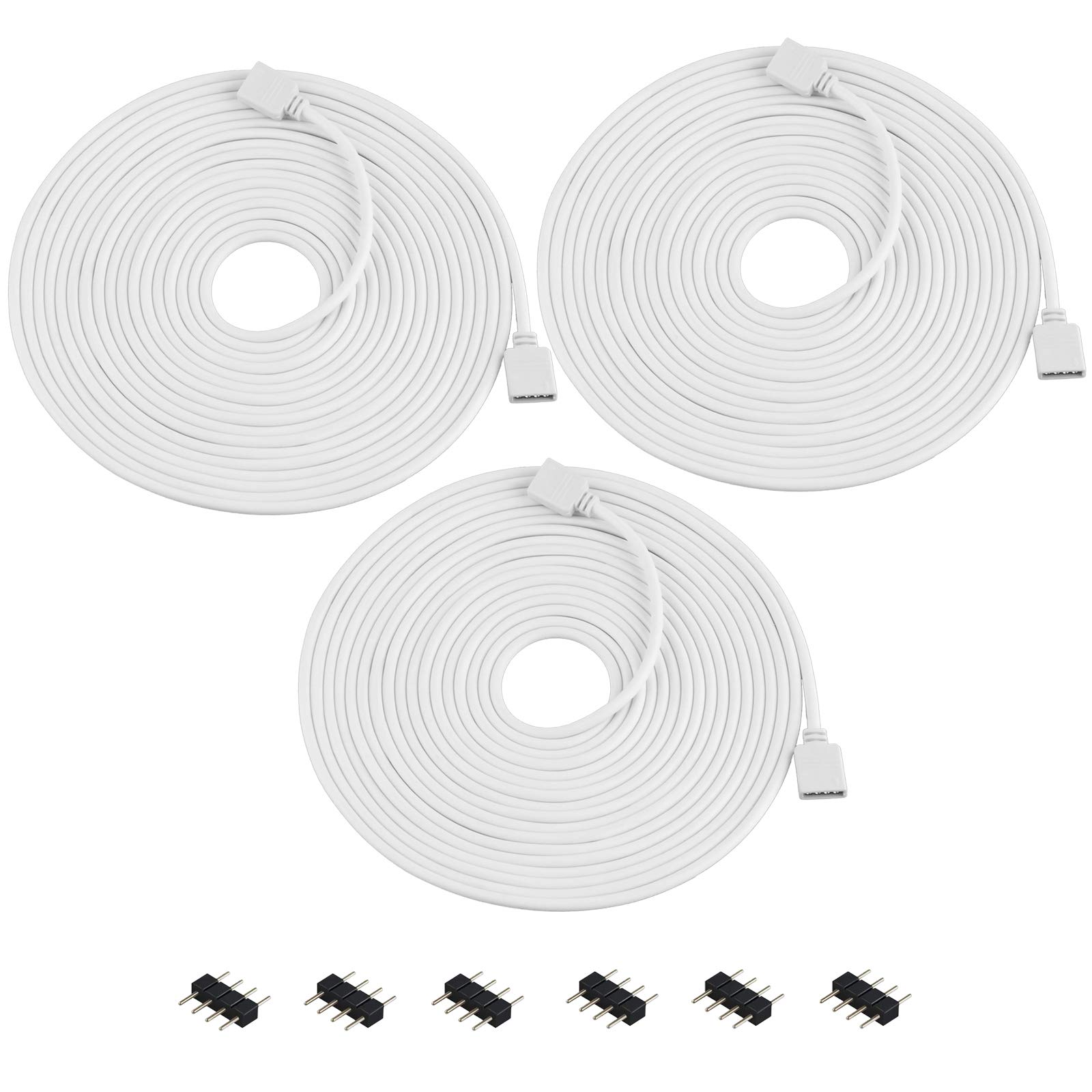 Snapklik.com : Yiliaw 3 Pack 16.4 Ft LED Strip Connectors 4 Pin RGB ...