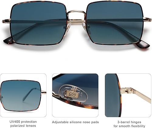 Miniatura 4 de SOJOS Polarized Sunglasses for Womens Mens,Rectangle Polygon Retro Vintage Shades Classic Vintage Shades SJ1168