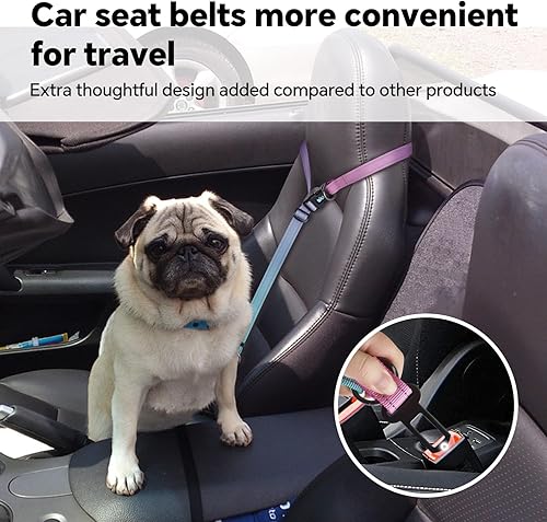 Miniatura 4 de QQPETS Correa de perro manos libres con cinturón de seguridad para automóvil, ajustable sin tirones, correa elástica para correr, cuerda cruzada