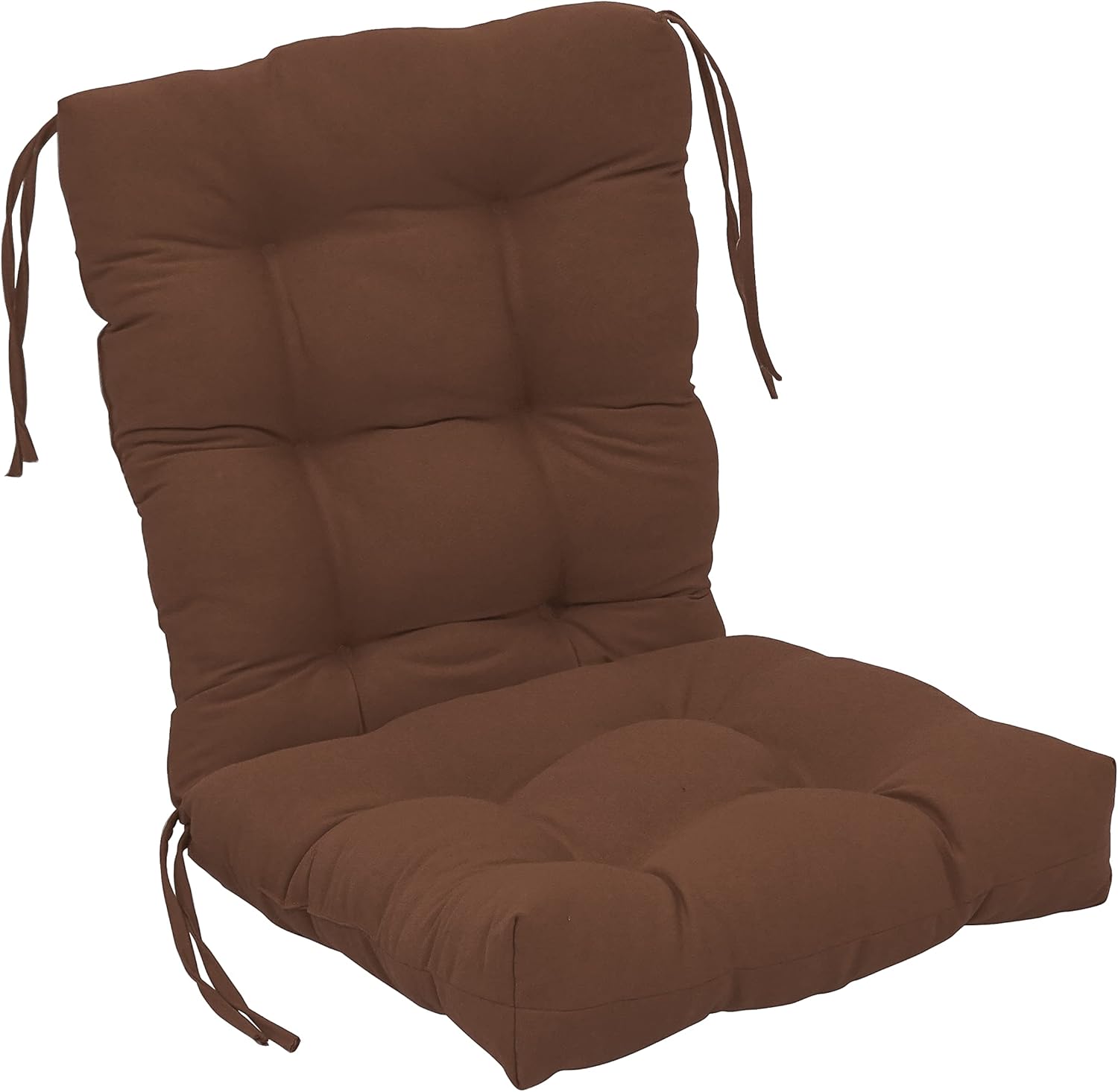 Blazing Needles 18 38-inch Twill Seat/Back Tufted Chair Cushion, 18 x 38, Chocolate