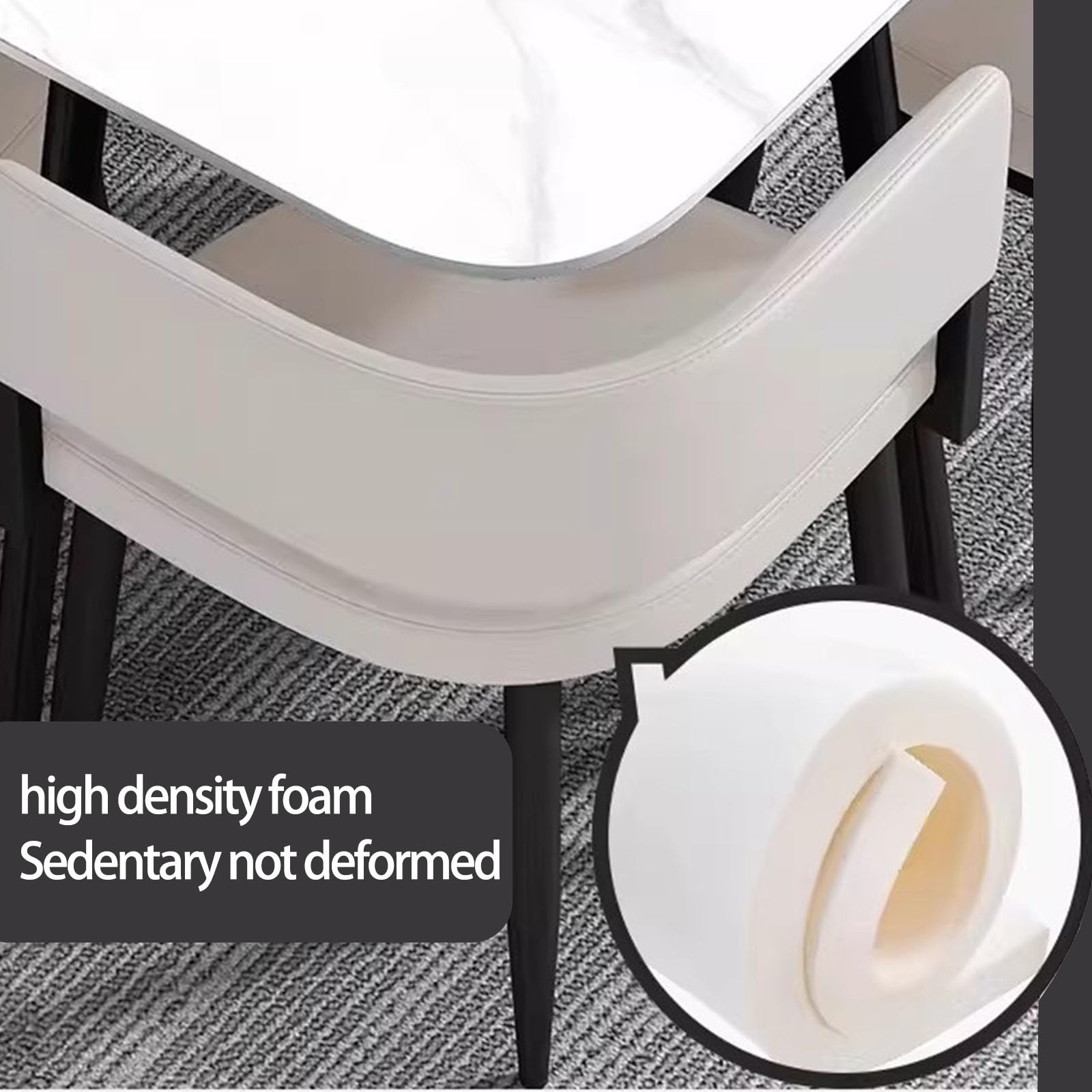 Zestaw stołów do sali konferencyjnej z 4 wyściełanymi krzesłami, kwadratowy design, idealny na spotkania i negocjacje, meble biurowe, szaro-białe wykończenie