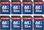 INDMEM SD Carte 16GB, Boîte de 8 Classe 10 16GB SDHC Carte mémoire Flash MLC Cartes numériques sécurisées standard Carte caméra