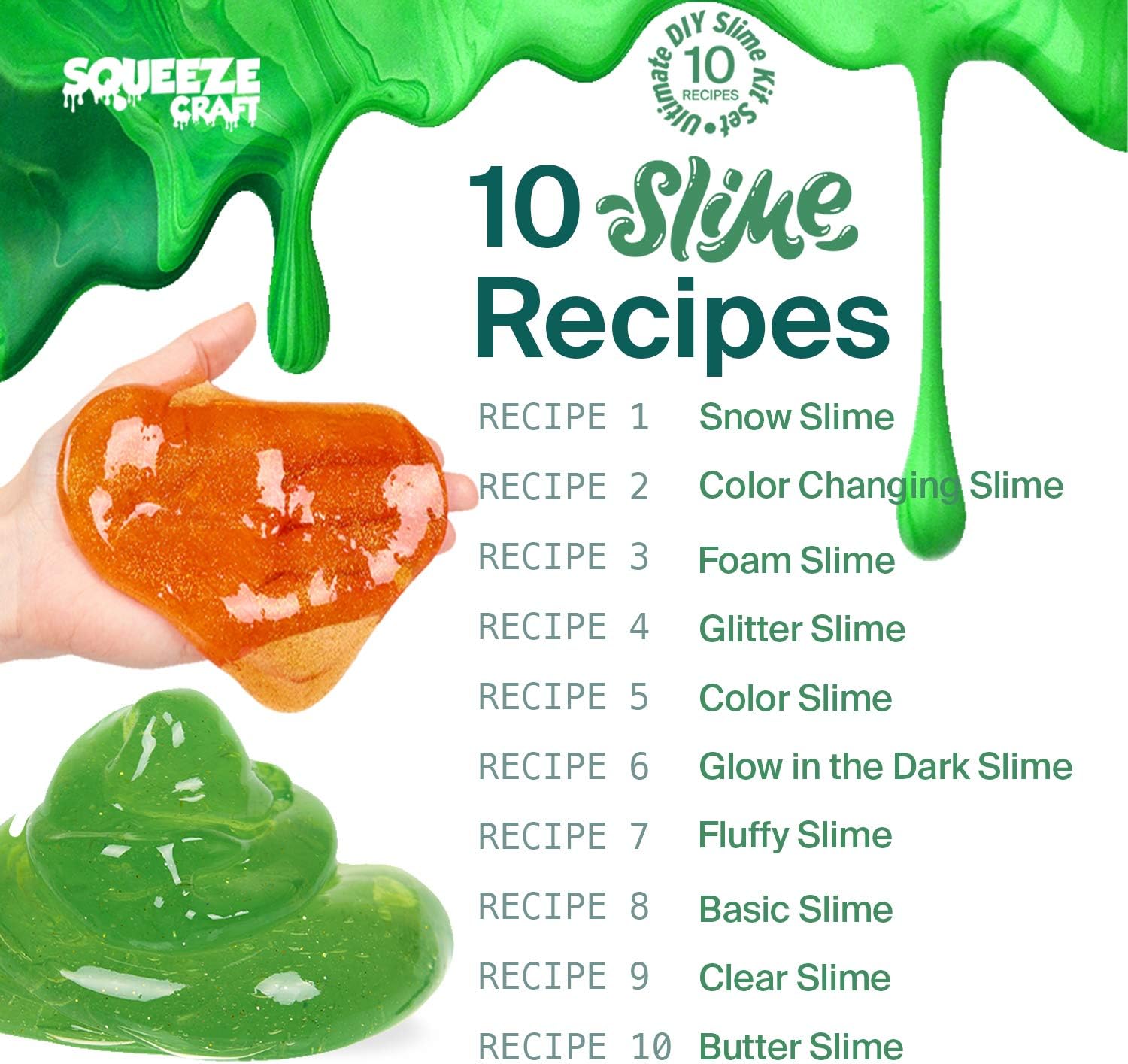 Kicko Slime Making Set Ultimate DIY - 56 Piece Slime Kit with Storage Box - Fluffy, Beads, Glitter, Glue, Glow in The Dark, Color Dyes - for Boys, Girls, Party Favors