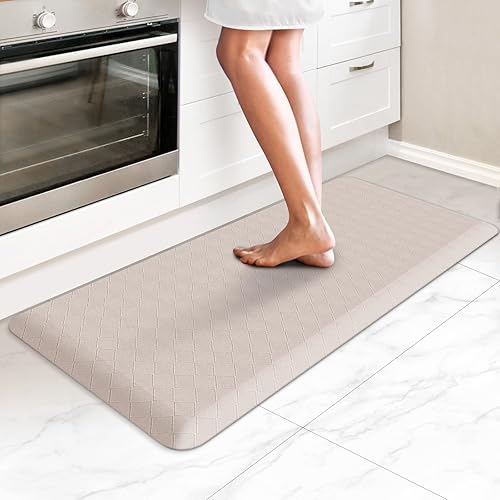 Vista 24 de HappyTrends Tapete de cocina acolchado antifatiga, 17.3 x 60 pulgadas, grueso, impermeable, antideslizante, resistente, ergonómico, cómodo