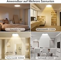 Oumida LED mennyezeti lámpa 30cm dimmelhető távirányítóval, 24W, 2700-6500K 6