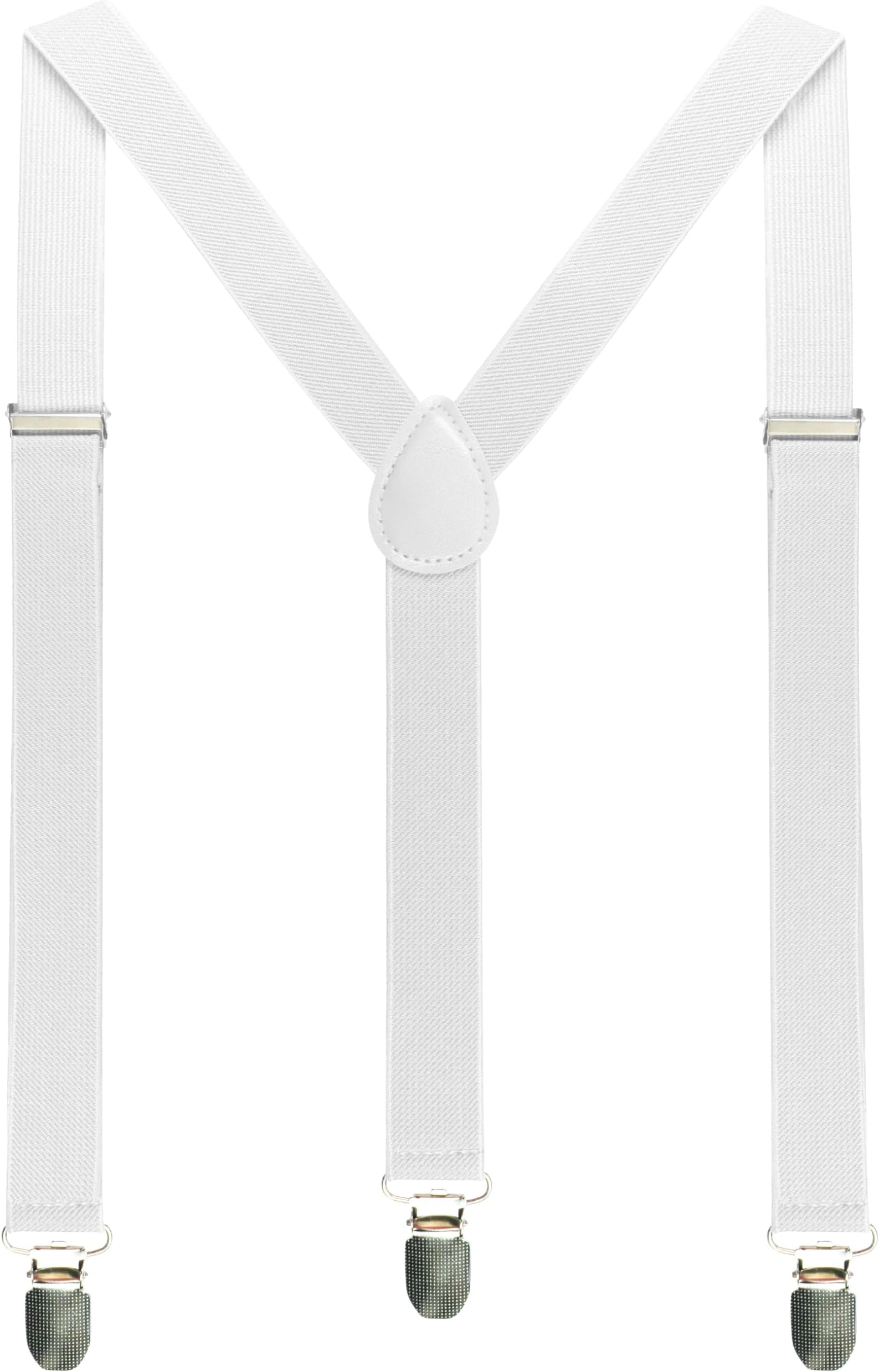 Solid Color Mens Suspender with 3 Strong Clips Adjustable Braces