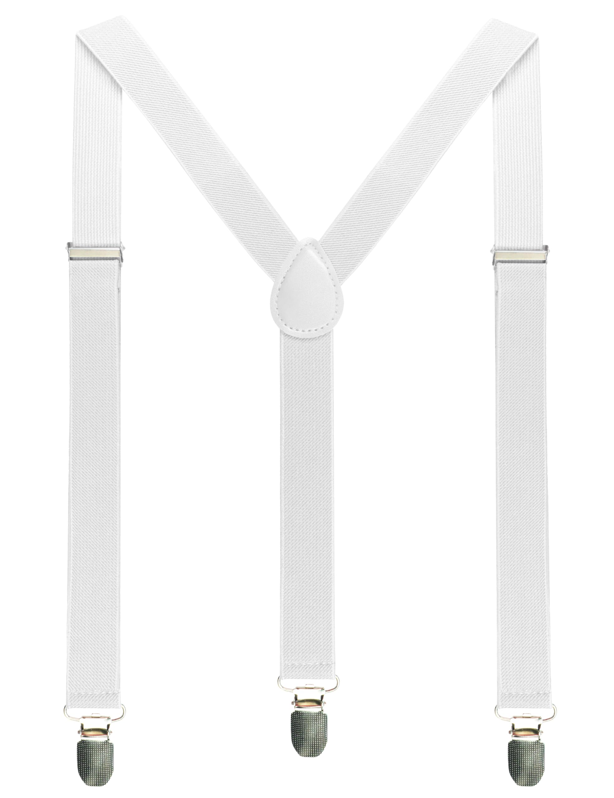 - Solid Color Mens Suspender with 3 Strong Clips Adjustable Braces