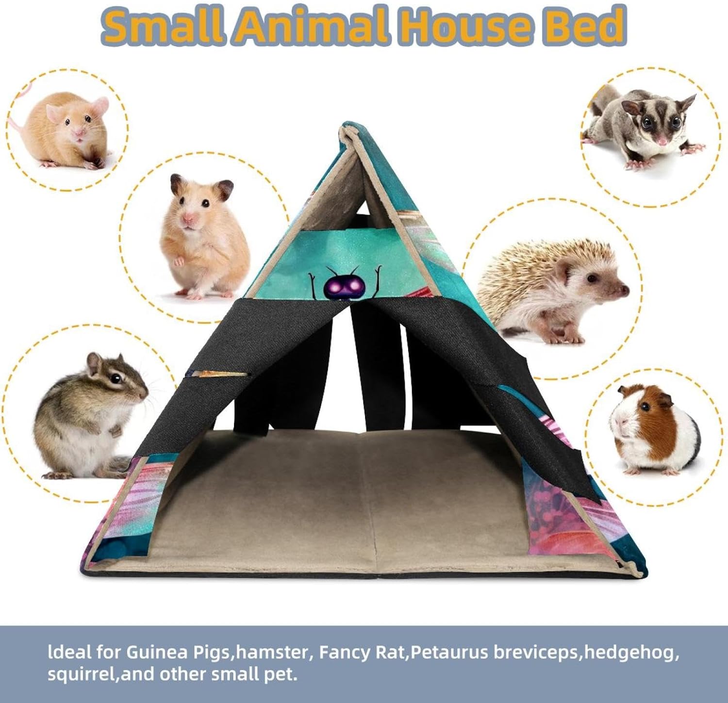 MAgiLL Guinea Pig Bed, Comfortable Hamster House, Hiding Place for Small pet Animals, Folding Bed nest, Suitable for Short Rabbits, Rabbits, Ferrets, mice, Hedgehogs, Chinchillas