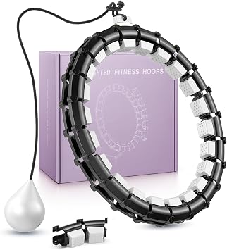 Weighted Infinity Exercise Fitness Hoop - Smart Queen 24 Detachable Knots Quiet Hoop for Adults Weight Loss Fitness, Great for Women and Beginners
