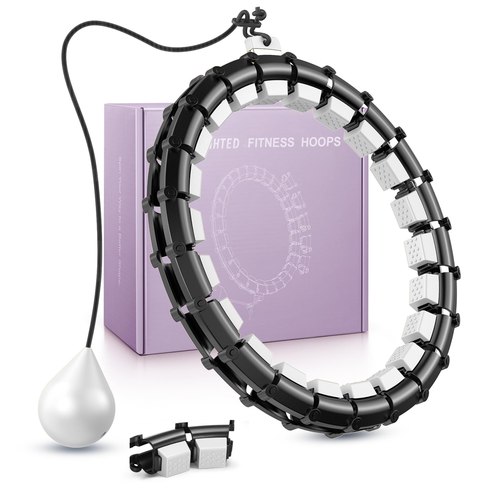 Photo 1 of Smart Queen Quiet Hula Circle Hoops,24 Knots Plus Size Hula Infinity Fitness Detachable Hoops. Exercise Hoop Suitable for Beginners
