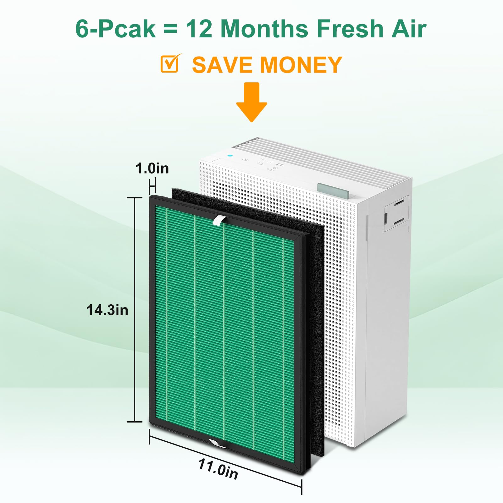 Kaulolado 2-Pack Replacement Filter Compatible with Coway Airmega 150 AP-1019C 1