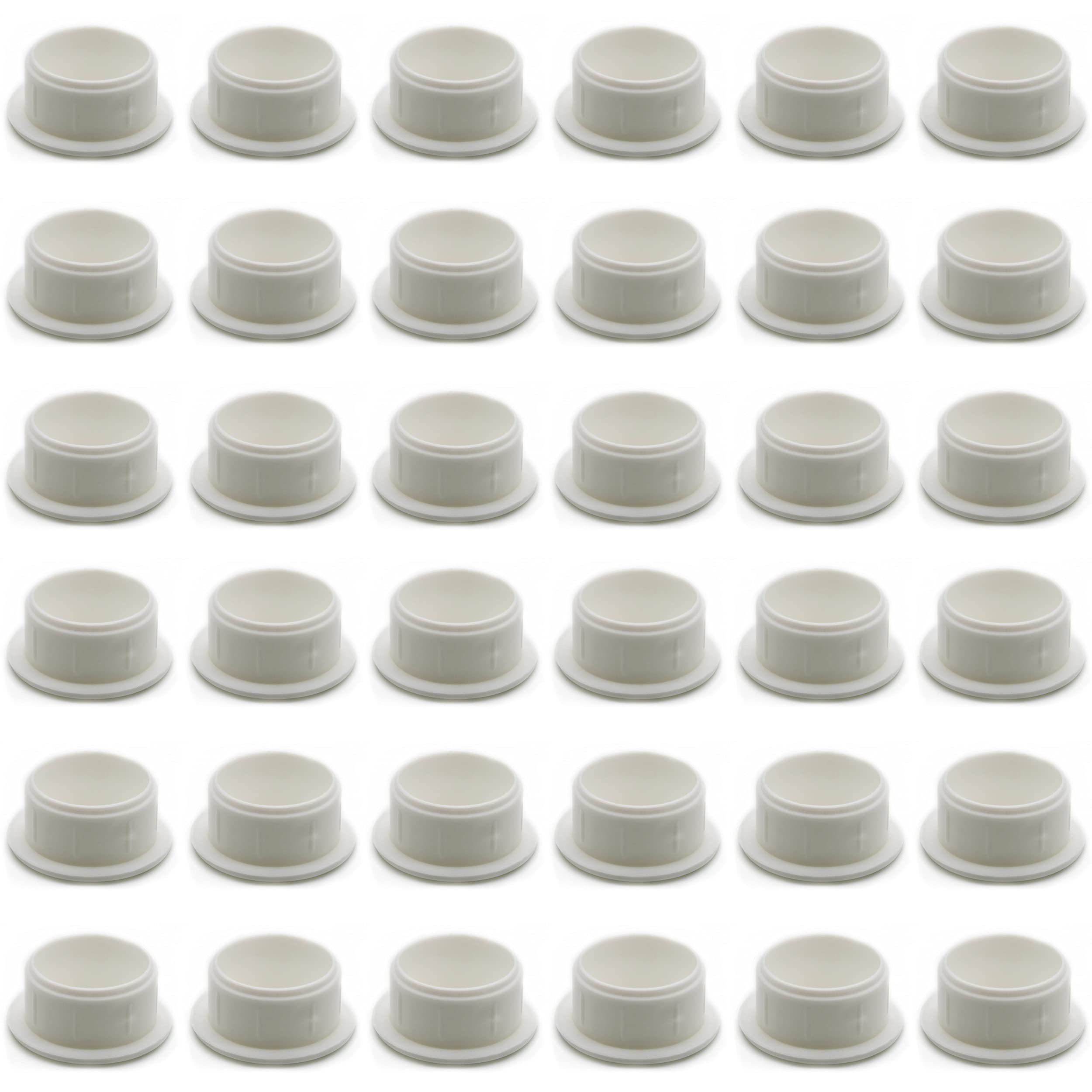 Enkotrade 36 tappi di copertura in bianco | 8 x 4 | Foro Ø 4 mm, copertura tubo in polietilene di alta qualità, tappi in plastica, tappo, tappo cieco, tappo di chiusura