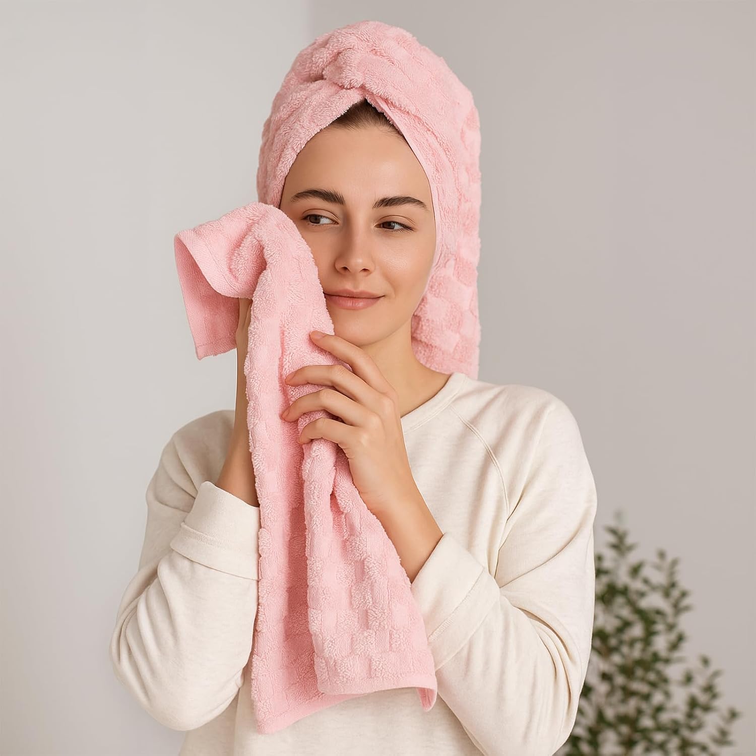 REDKISS 4 Pack Microfiber Bath Towels - Extra Large, Super Absorbent, Quick Dry Waffle Towels Set for Bathroom, Spa, Gym, and Travel - Luxury, Plush, 4 Multicolor - Image 6