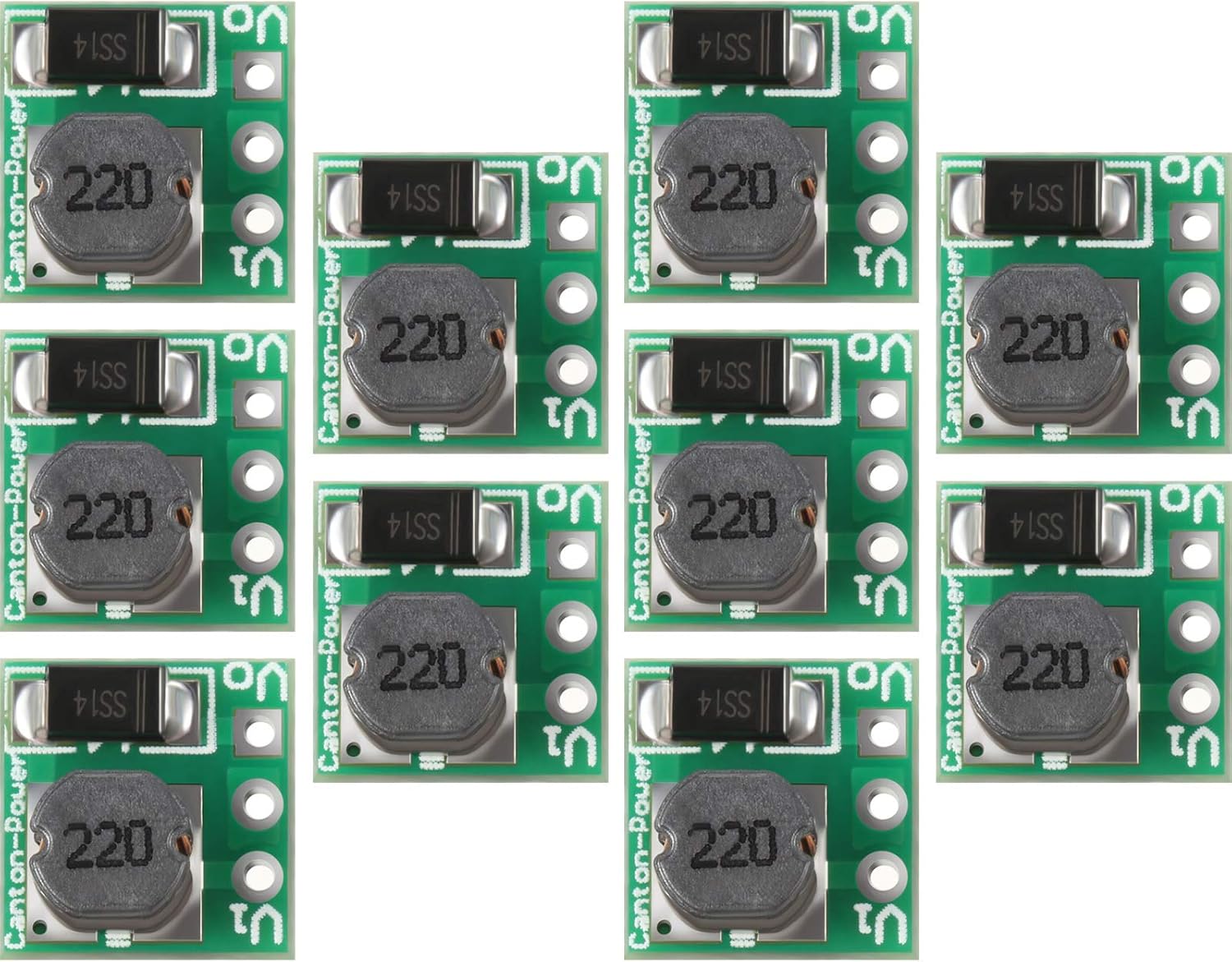 Ten Weewooday DC-DC Step-Up Power Modules