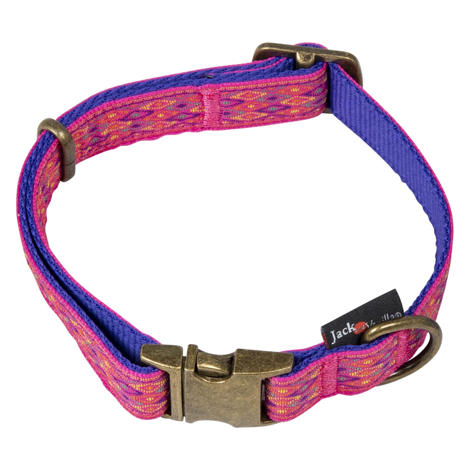 JACK AND VANILLA, Ibiza Dog Collar, Fuchsia Colour, Size 15 mm x 24-35 cm
