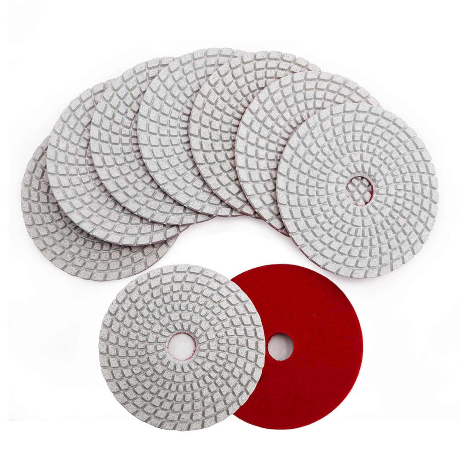 Almohadillas pulidoras de diamante, 10 almohadillas de pulido de diamante húmedo de 4 pulgadas for mármol, granito, disco de pulido de 0,00 mm
