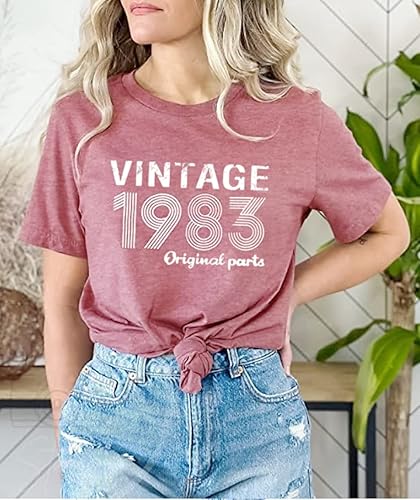 Miniatura 3 de Camisas vintage de 1983 para mujer, regalos de cumpleaños número 40, camisetas de regalo de cumpleaños de 1983, ideas de ideas retro para fiesta de