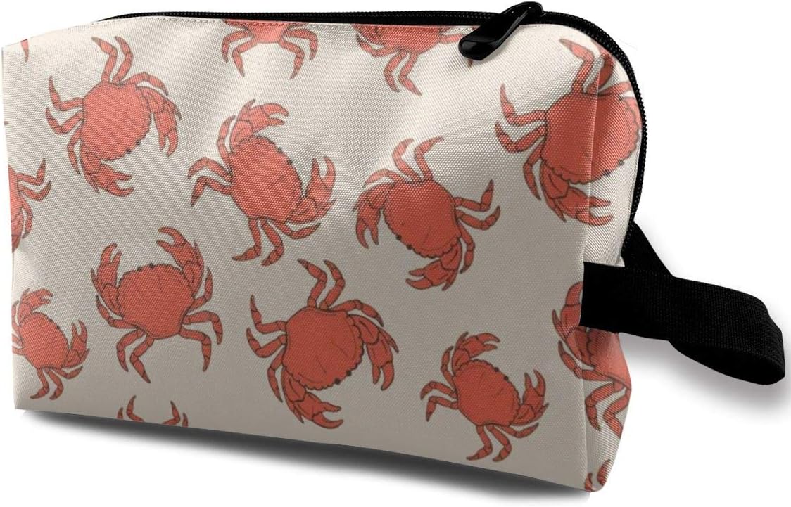 Freedom Crab Makeup Bag Portable Travel Cosmetic Organizer Pouch for Women and Girls With Zipper Toiletry Bag