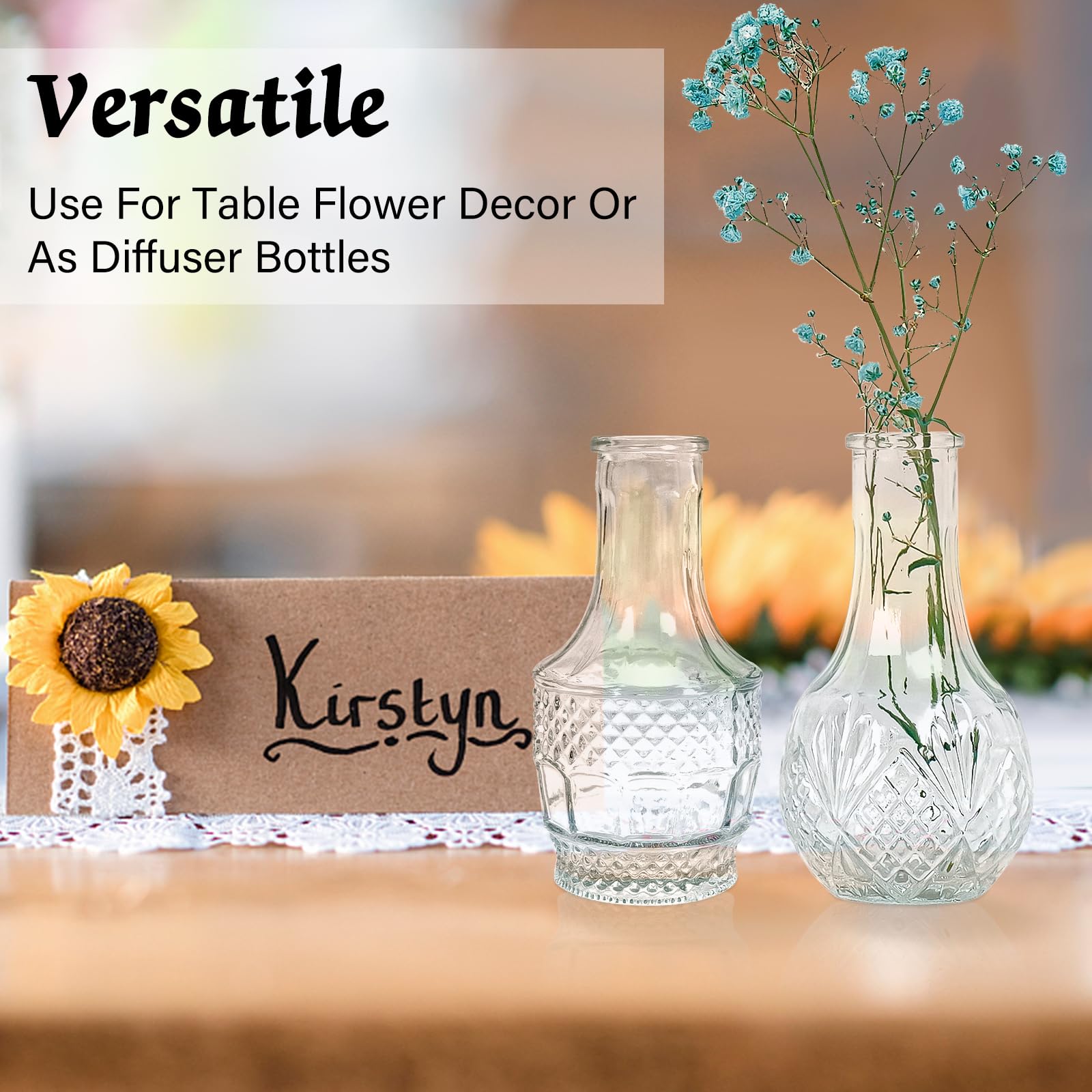 Transparente Glas-Knospenvase – Kleine Einzelstiel-Vase, 5x20 Cm, Für Rosen & Tischdekoration