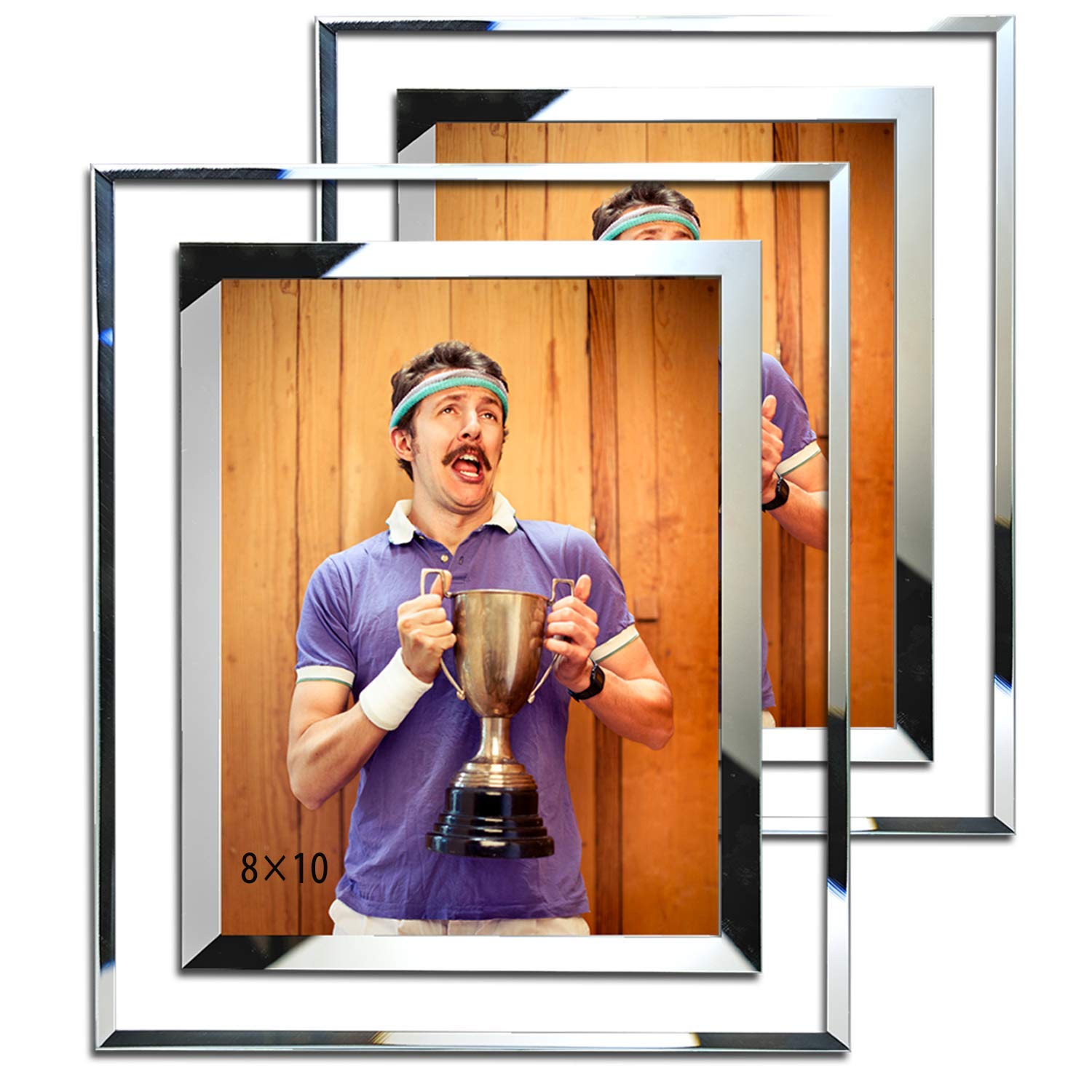 SIMON'S SHOP 8x10 Picture Frame, Glass Picture Frames 8x10 for Wall and Tabletop, 2-Pack Photo Frame Vertical or Horizontal Display, Modern Home Office Décor