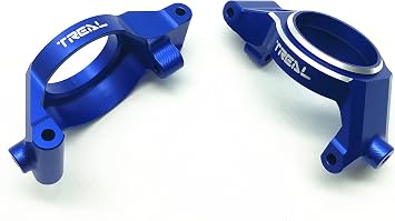 Treal Aluminum 7075 Front C hubs Caster Blocks Compatible with XMaxxBlue