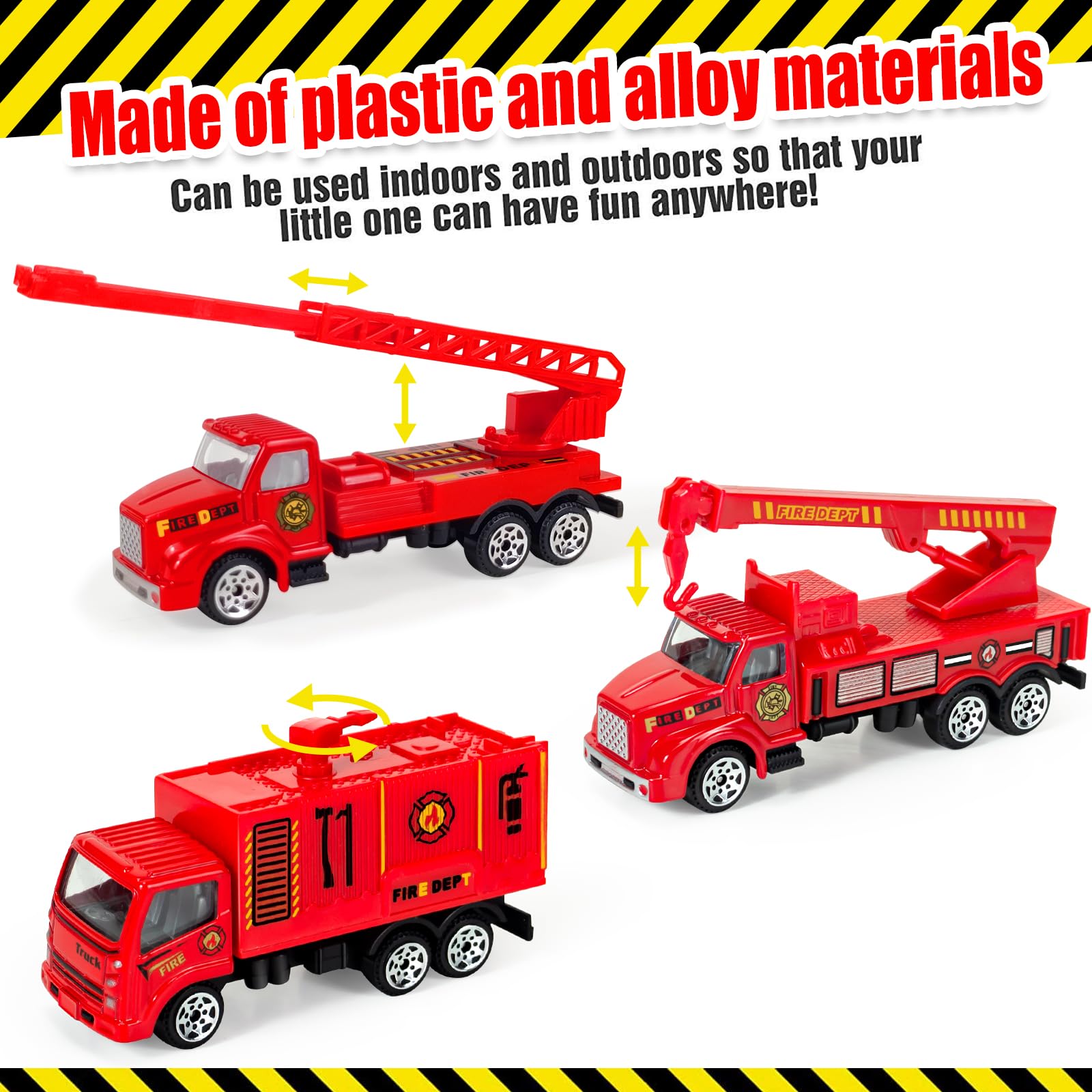 Amazon.com: 6 Pack Diecast Fire Truck Toy, Mini Fire Trucks for