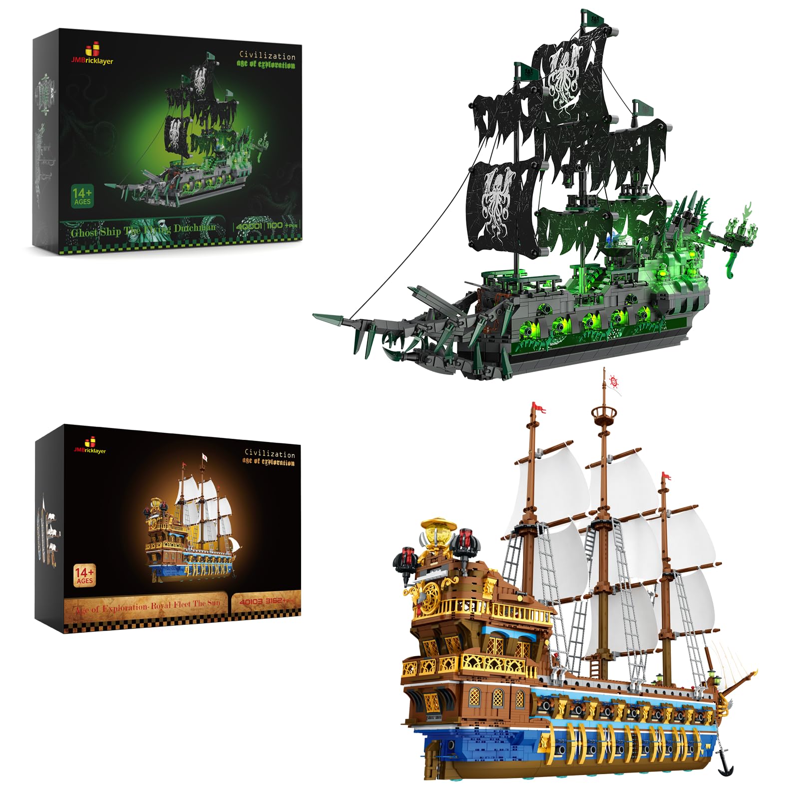 Amazon.com: JMBricklayer Pirate Ship 40001 and Pirate Ship 40103