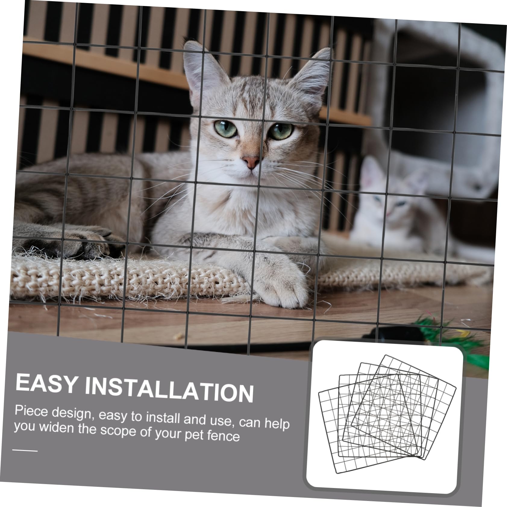 Housoutil Recinzione Pannelli Modulari 4 Pezzi per Animali Domestici in Ferro Nero e Facile da Montare Rete Protettiva Protezione Giardino e Pollame