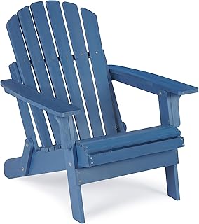 SoliWood Outdoor Wooden Adirondack Chair with Pre-Assembled BackRest & SeatBoard, Patio Chair for Garden Backyard Lawn Deck Pool Beach Firepit