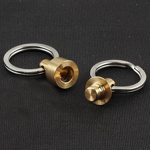 Miniatura 5 de Llavero de liberación rápida de latón, con rotación de 360, llavero desmontable y hebilla de cinturón, herramienta de organización EDC portátil al