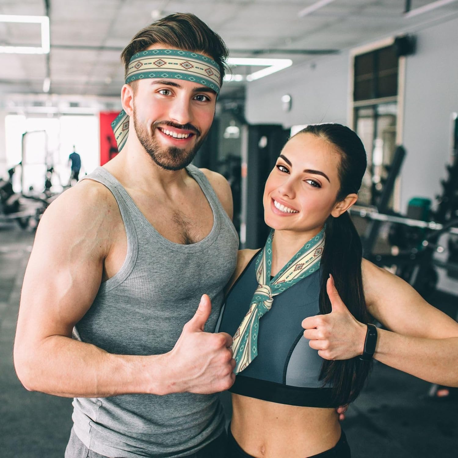 Native Indian Western Tribal Tie Headband, Breathable Sweatband, Non-slip Fabric Sweatband for Soccer, Tennis, Workout, Costumes & Cosplay - Image 7