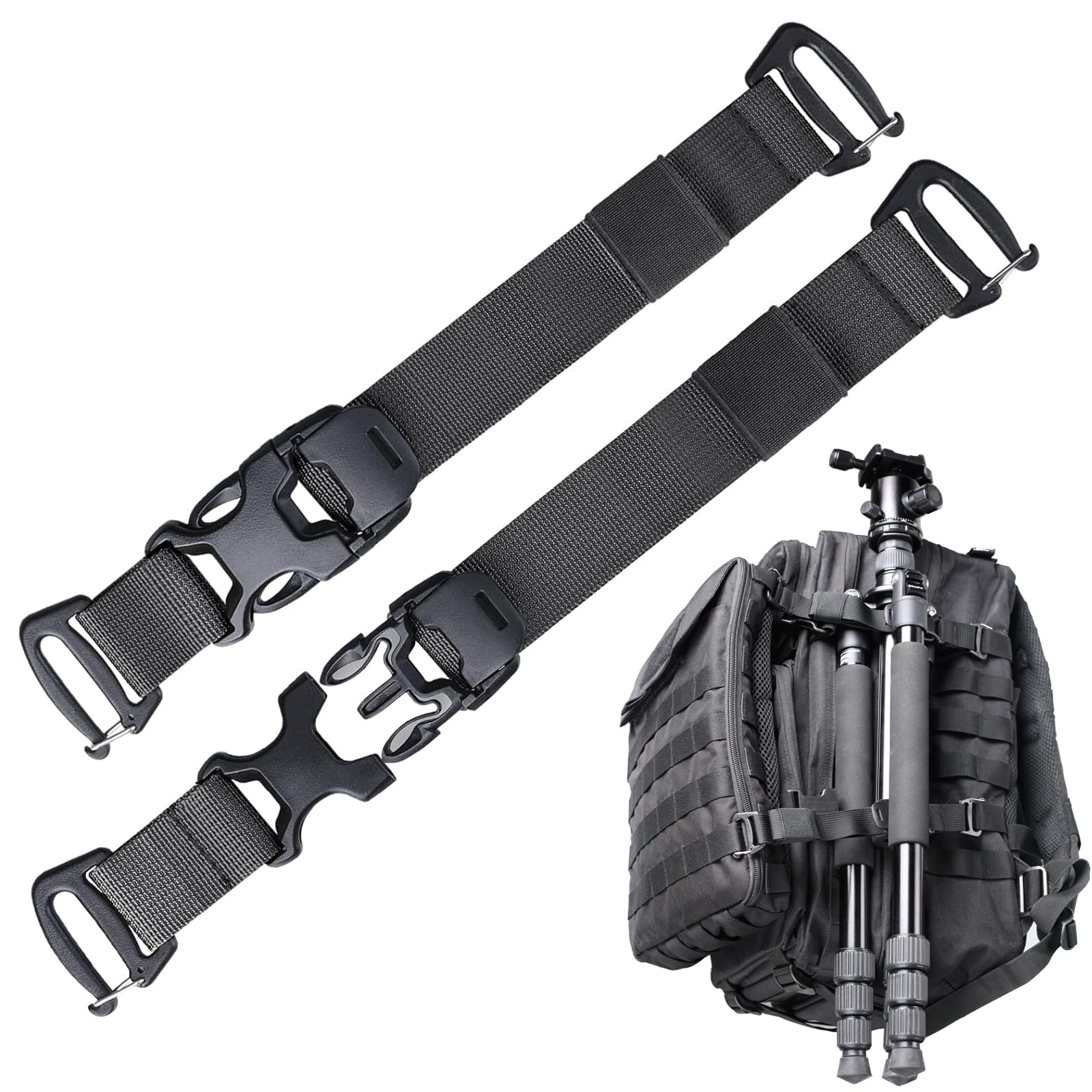 Pitozer Molle Backpack Straps Tactical Rush Tier System Molle Attachment for Tactical Military Backpack Plate Carrier Gear Accessories Compression Fastening Strap Pack Attachment Strap with Buckle-image-28