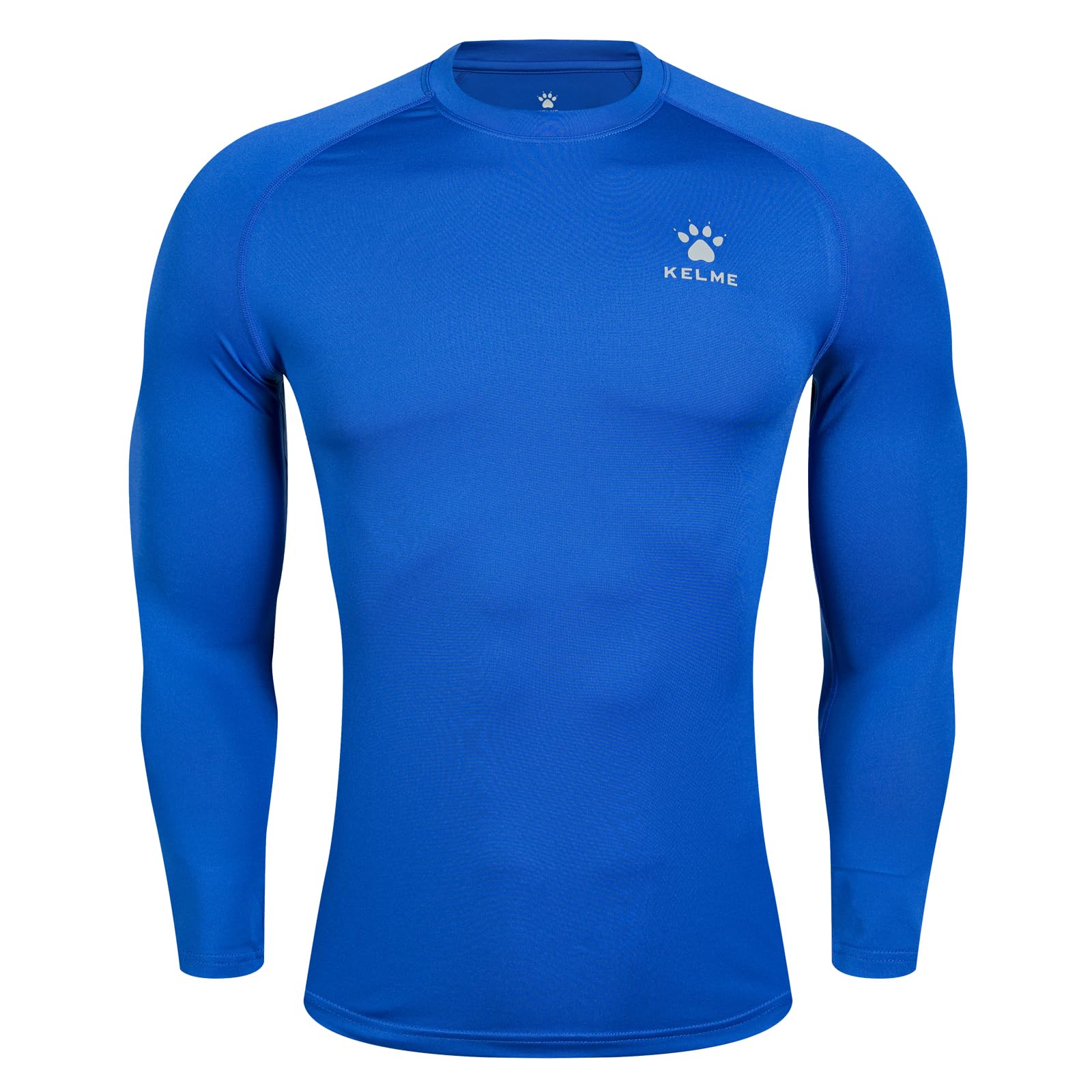 KELME Men's Compression Shirts Long Sleeve Athletic Workout Shirt Tshirt for Running Sports?Blue,Small?