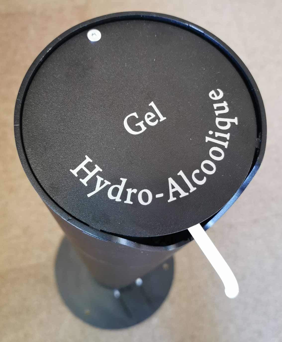 Distributeur DE Gel HYDROALCOOLIQUE Design, sans Contact, à pédale, sur Colonne, sur Pied, Anti vol