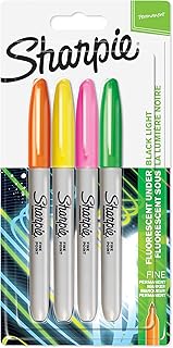 Sharpie Permanent Markers | Fine Point | Assorted Neon Colours | 4 Count