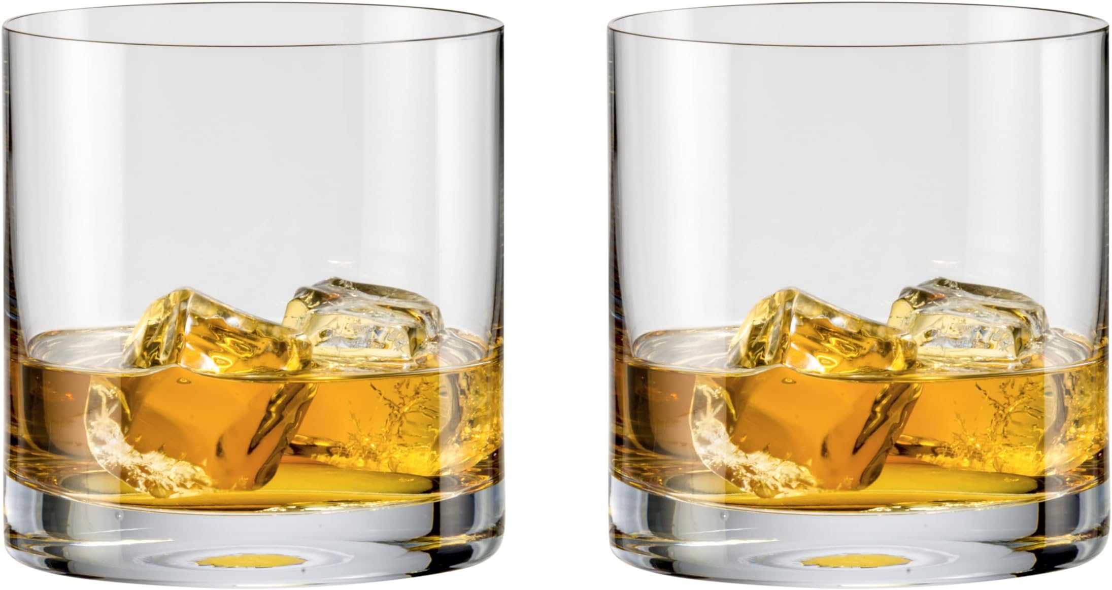 BarskiEuropean Glass Double Old Fashioned Tumblers - Dishwasher Safe for Whiskey, Bourbon, & Beverages - Suitable for Daily Use & Special Occasions, Ideal Gift, Set of 2 Glasses - 14 oz