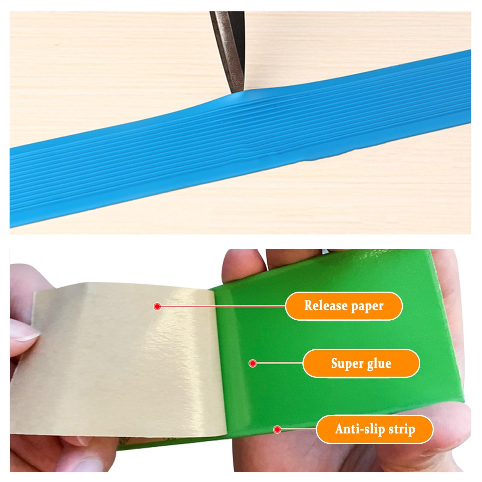 Borde de Escalera de Vinilo Antideslizante, Perfil de PVC Autoadhesivo de Borde Para Escaleras, Antideslizante, Utilizado Para Escaleras Interiores Y Exteriores, Tiras Antideslizantes Para Peldaños(Br