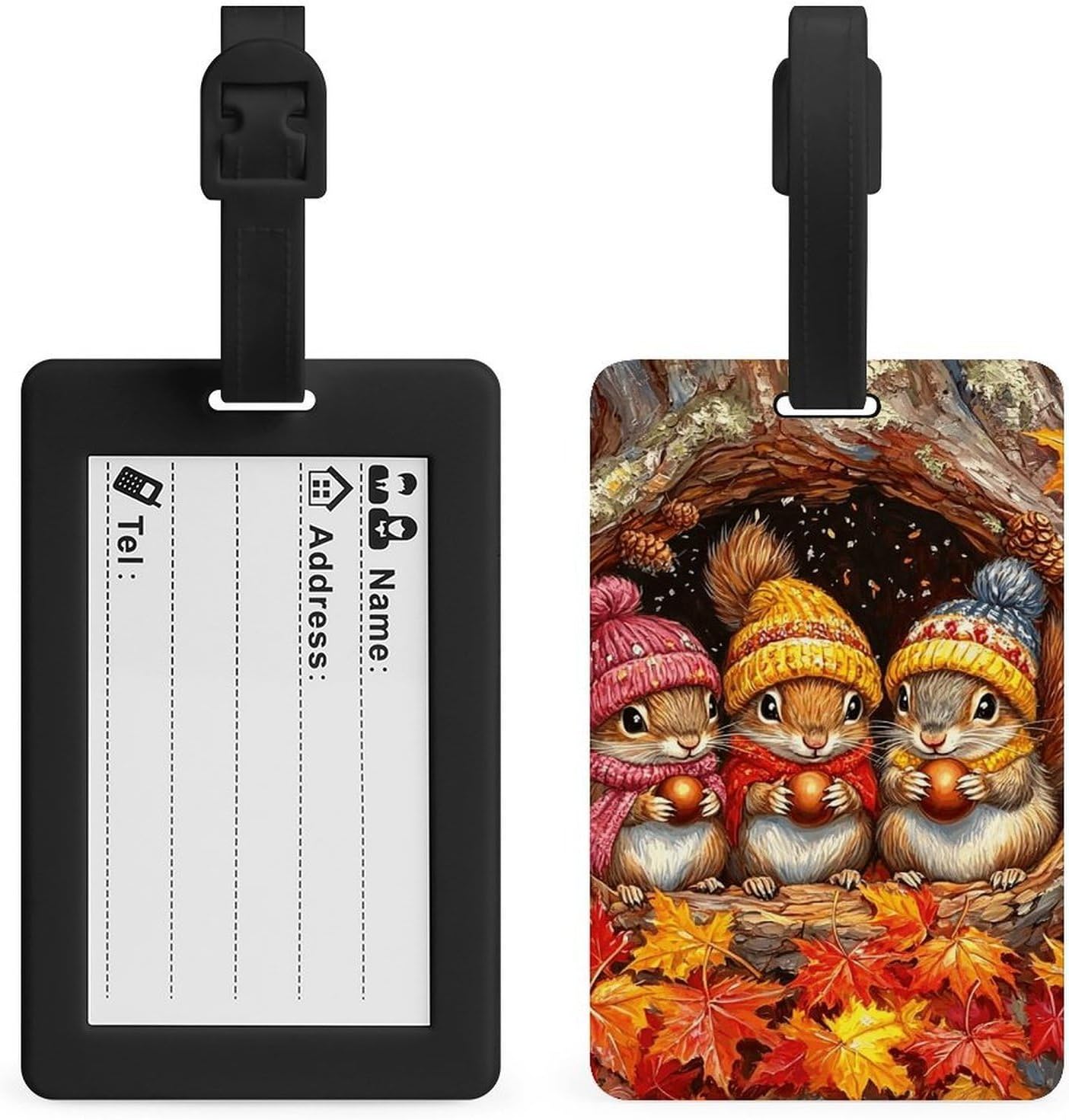 Luggage Name Tag with Privacy Protection, Cute Little Animals image 4